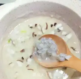 Make Porridge of mushroom shrimp step 4