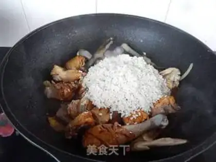 Make Haffle rice chicken step 4
