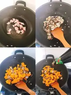 Make Pumpkin rice step 1