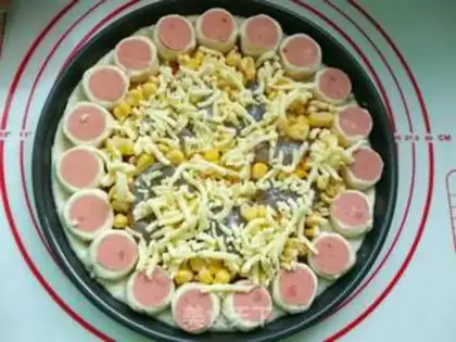 Make Corn shrimp mushroom pizza step 16
