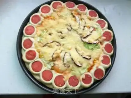 Make Corn shrimp mushroom pizza step 19