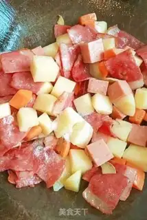 Make Bacon and ham rice step 4