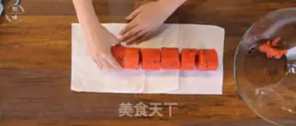 Make Watermelon cake rolls step 1
