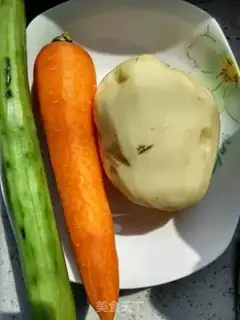 Make Potato carrot apple cucumber salad step 0