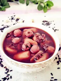 Make The mountain potion, black rice congee step 9