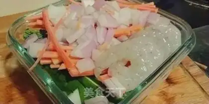 Make Shrimp cheese rice step 1