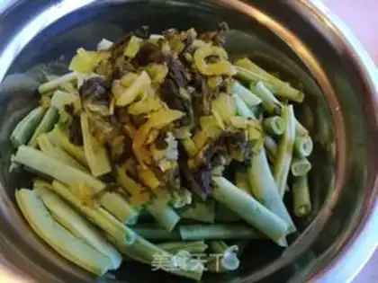 Make Snow pickles and beans step 1