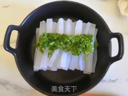 Make The rice juice pours cold powder step 4