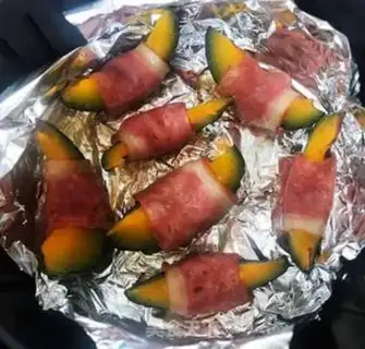 Make Bacon rolls, melons step 7