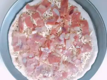 Make Bacon ham pizza step 12