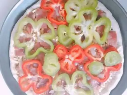 Make Bacon ham pizza step 13