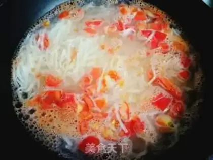 Make Tomato pickle shrimp noodles step 5