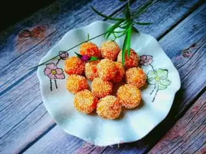Make Red potato sesame rice ball step 14