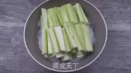 Make Garlic fan silk melon step 10