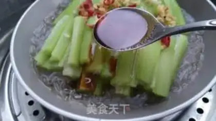 Make Garlic fan silk melon step 12