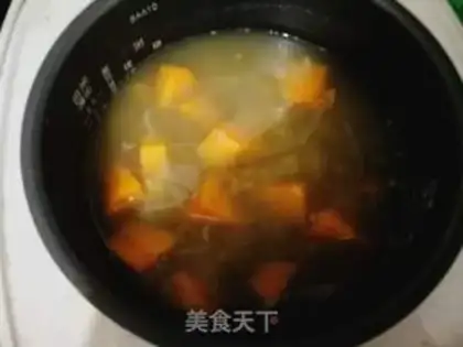 Make Red potato green bean congee step 5