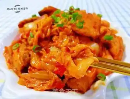 Make Five flowers and spicy cabbage step 13
