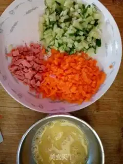 Make Egg fried rice step 1