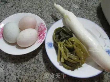 Make Snow pickles and duck eggs step 0