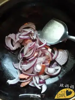 Make Ham sausage fried onions step 3