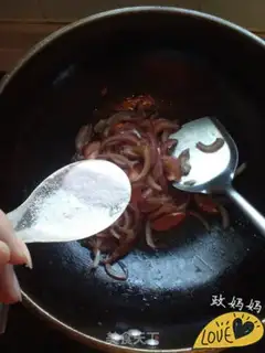 Make Ham sausage fried onions step 5