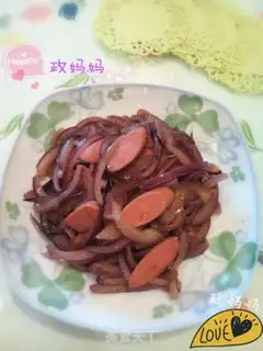 Make Ham sausage fried onions step 6