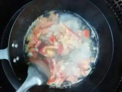 Make Tomato rice egg soup step 4