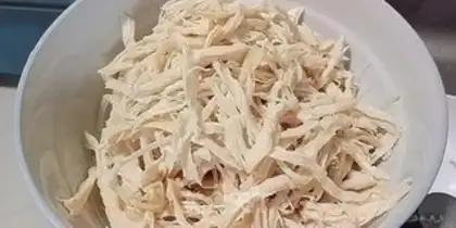 Make The hand tore the chicken step 6