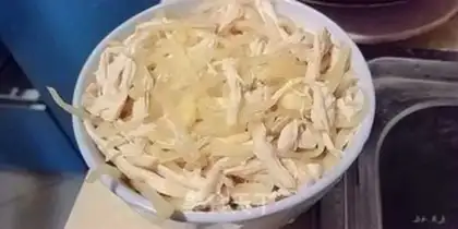 Make The hand tore the chicken step 8