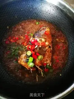 Make Red-burned fish head step 6