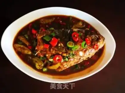 Make Red-burned fish head step 7