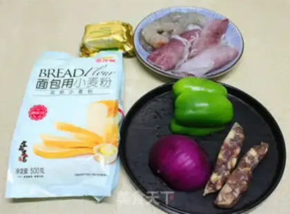 Make Seafood salami to the grand pizza step 0