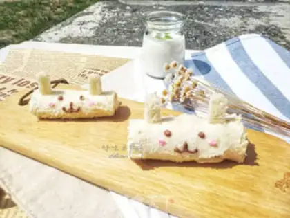 Make Little bunny toast step 9