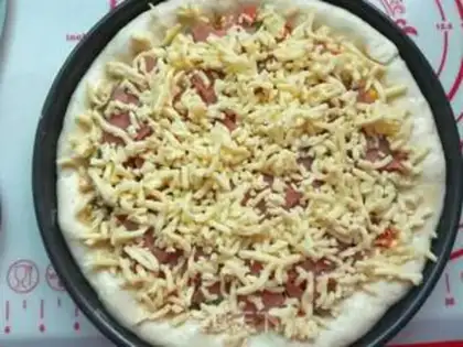 Make Sweet pea corn ham pizza step 13
