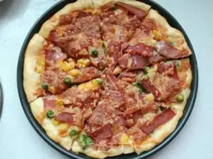 Make Sweet pea corn ham pizza step 15