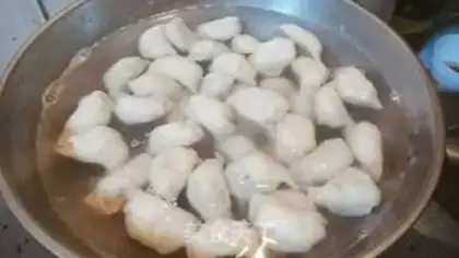 Make Eggs, shrimp, dumplings step 12