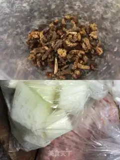 Make Shrimp, meat, melon step 0