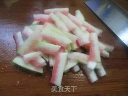 Make Watermelon peeled broccoli step 2