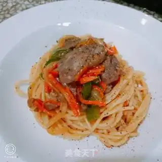 Make Black pepper steak noodles step 17