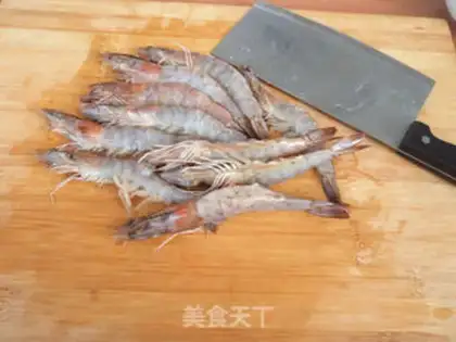Make Ginger fan steams shrimp step 2