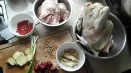 Make Piggy belly chicken step 1