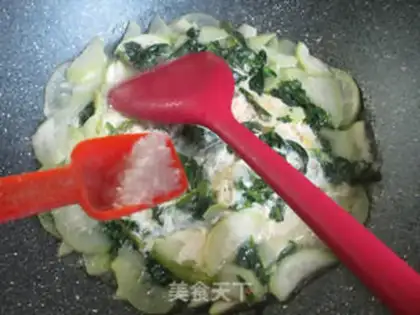 Make ♪ Duck omelet cores boil and bloom ♪ step 9