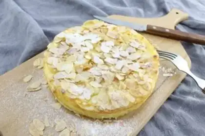 Make An apple tower with four layers of taste step 14