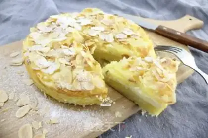 Make An apple tower with four layers of taste step 15