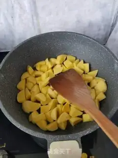Make Fried potato corn sausage step 1