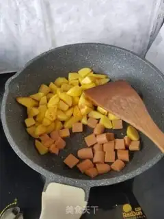 Make Fried potato corn sausage step 3
