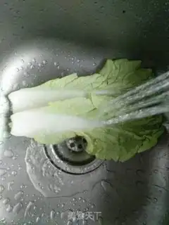 Make The cabbage hot dog fried the powder step 0