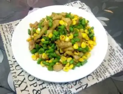 Make Corn bean fried meat step 6