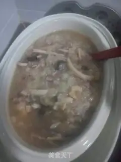 Make Shrimp congee for mushroom squid step 3