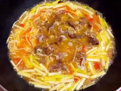 Make Sour soup, fat cow step 11